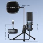 TONOR USB Cardioid Microphone with Tripod & Pop Filter
