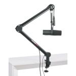 Gator Frameworks Professional Desktop Broadcast/Podcast Microphone Boom Stand with On-Air Indicator Light; Blue,Violet, & Red (GFWMICBCBM4000)
