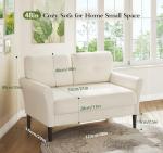 Kidirect 123cm Beige-White Mini Sofa for Small Spaces