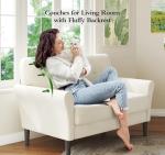 Kidirect 123cm Beige-White Mini Sofa for Small Spaces