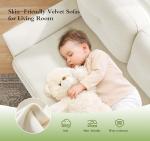 Kidirect 123cm Beige-White Mini Sofa for Small Spaces