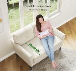 Kidirect 123cm Beige-White Mini Sofa for Small Spaces