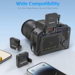 Haomuren Wireless Lavalier Microphone 2 Pack,Wireless Microphone,Compatible with iPhone,Android,Camera,iPad,Tablet,PC,Noise Cancel,Echo,656ft Transmission,36H Battery for Video Recording,Stream,Vlogs