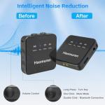 Haomuren Wireless Lavalier Microphone 2 Pack,Wireless Microphone,Compatible with iPhone,Android,Camera,iPad,Tablet,PC,Noise Cancel,Echo,656ft Transmission,36H Battery for Video Recording,Stream,Vlogs