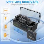 Haomuren Wireless Lavalier Microphone 2 Pack,Wireless Microphone,Compatible with iPhone,Android,Camera,iPad,Tablet,PC,Noise Cancel,Echo,656ft Transmission,36H Battery for Video Recording,Stream,Vlogs