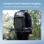SmallRig AD-50 Heavy Duty Tripod, Carbon Fiber Video Tripod, 64"Lightweight Travel Tripod with Step-Less Damping Fluid Head, Detachable Handle, Lift Rope, Load up to 13.2lb for Camcorder, Cameras-4685