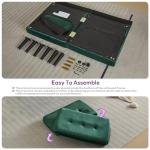 Green Velvet Convertible Futon Sofa Bed with USB Ports