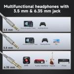 OneOdio Wired Over Ear Headphones Studio Monitor & Mixing DJ Stereo Headsets with 50mm Neodymium Drivers and 1/4 to 3.5mm Jack for AMP Computer Recording Podcast Keyboard Guitar Laptop - Silver