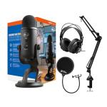 Yeti Blackout USB Microphone Bundle with Accessories