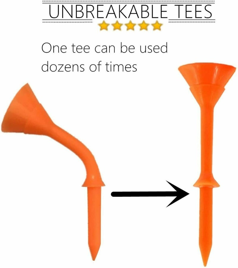 Unbreakable Plastic Golf Tees - 60 Pcs, 3 1/4 Inch
