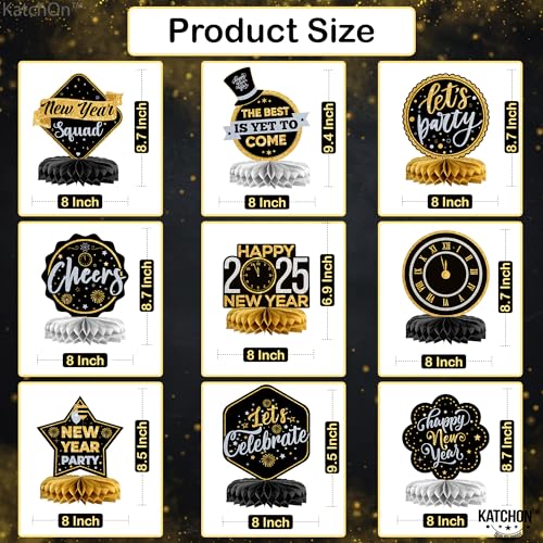 New Year's Honeycomb Centerpieces - Pack of 9