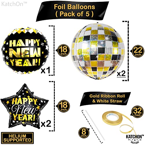 Large Foil Happy New Year Disco Balloons
