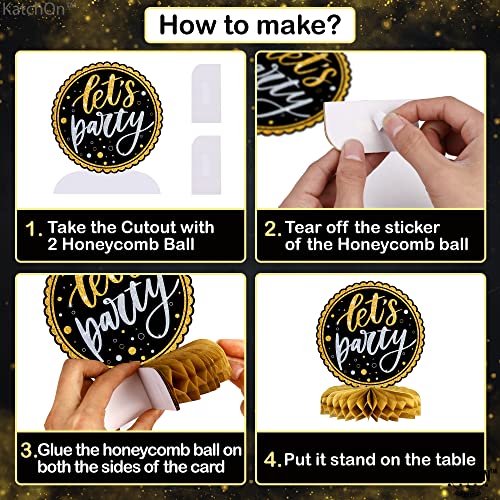 New Year's Honeycomb Centerpieces - Pack of 9