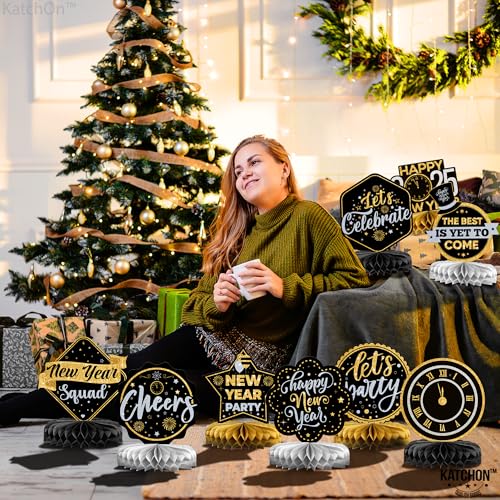 New Year's Honeycomb Centerpieces - Pack of 9