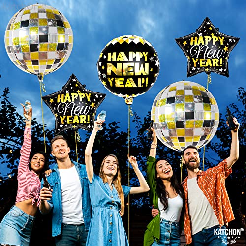 Large Foil Happy New Year Disco Balloons