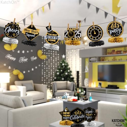 New Year's Honeycomb Centerpieces - Pack of 9