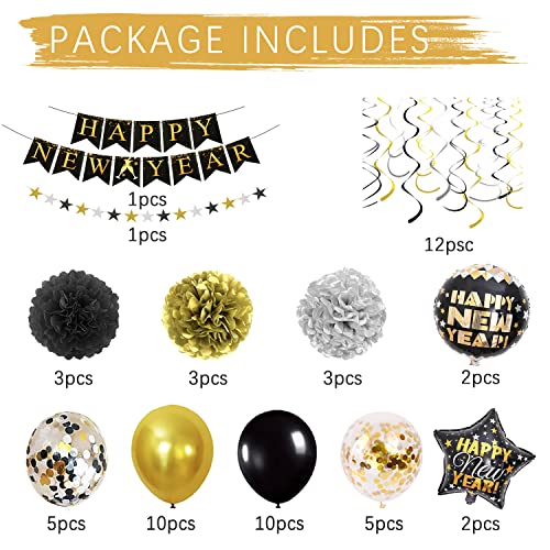 2024 Black and Gold New Year Celebration Kit