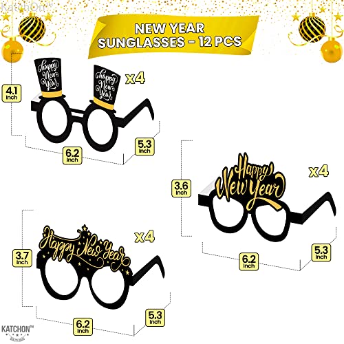 Happy New Year Party Glasses 2025 - Pack of 12