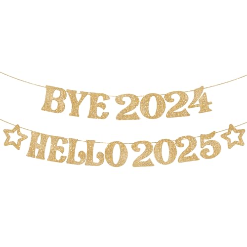 Gold Glitter New Year 2025 Banner Decoration
