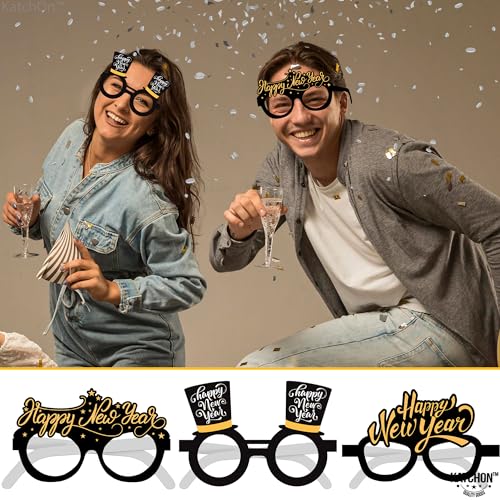 Happy New Year Party Glasses 2025 - Pack of 12