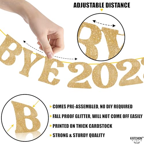 Gold Glitter New Year 2025 Banner Decoration