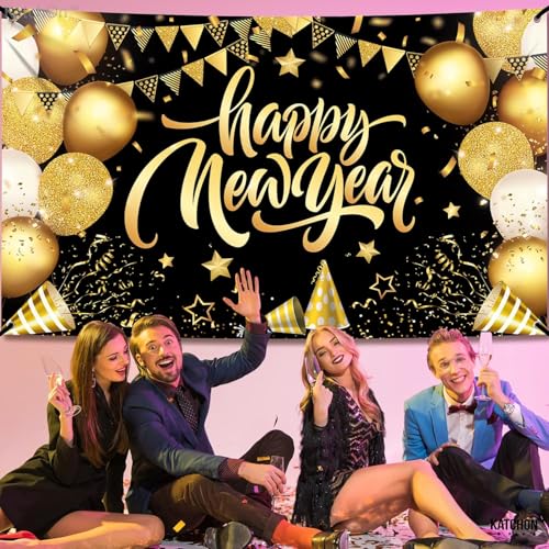 Extra Large Happy New Year Banner 2025
