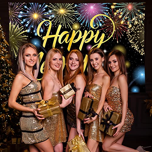 Colorful Happy New Year Firework Banner 2024