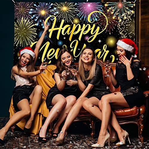 Colorful Happy New Year Firework Banner 2024
