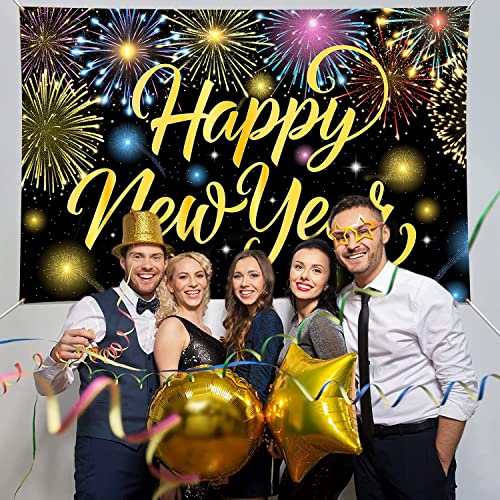 Colorful Happy New Year Firework Banner 2024