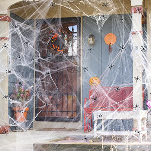 900 sqft Spider Web Halloween Decorations with Spiders