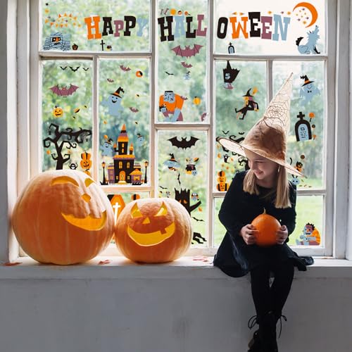 10 Sheets Halloween Window Clings for Festive Decor