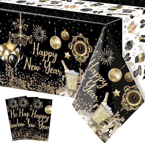 3-Pack New Year’s Eve Tablecloths for Parties