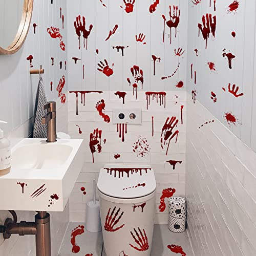 Bloody Handprint & Footprint Window Stickers - Halloween