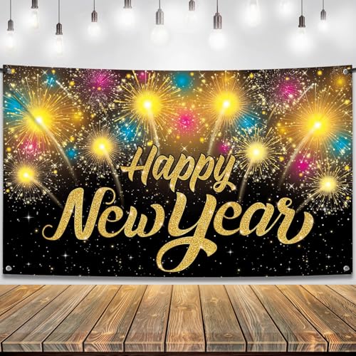 Extra Large Happy New Year Banner 2025