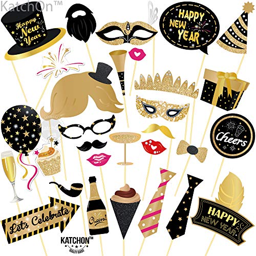 Glitter New Year's Photo Booth Props 2025