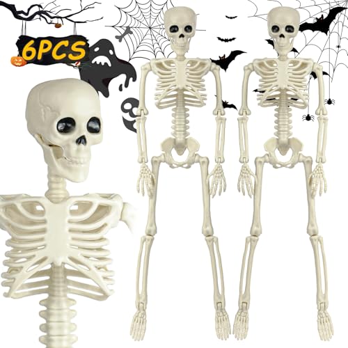 6 Pack Posable Skeletons for Halloween Decorating