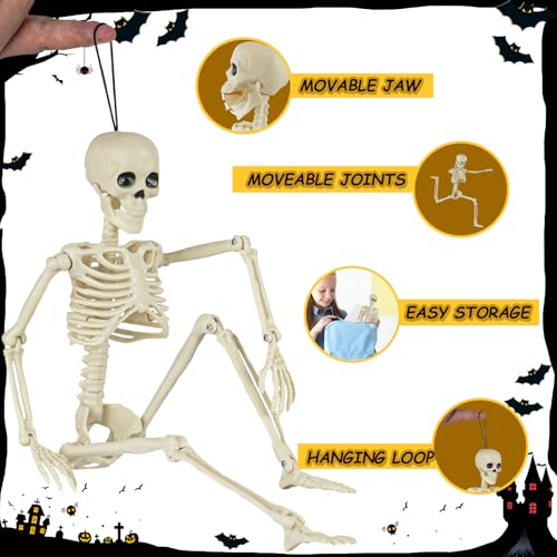 6 Pack Posable Skeletons for Halloween Decorating