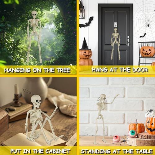 6 Pack Posable Skeletons for Halloween Decorating