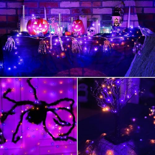 Orange & Purple Halloween Solar String Lights - 2 Pack