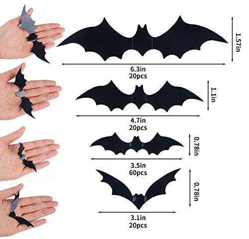 120 Pcs 3D Black Bat Wall Decor