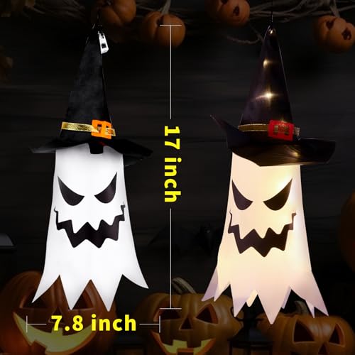 Outdoor Halloween String Lights with Ghost & Witch Hats