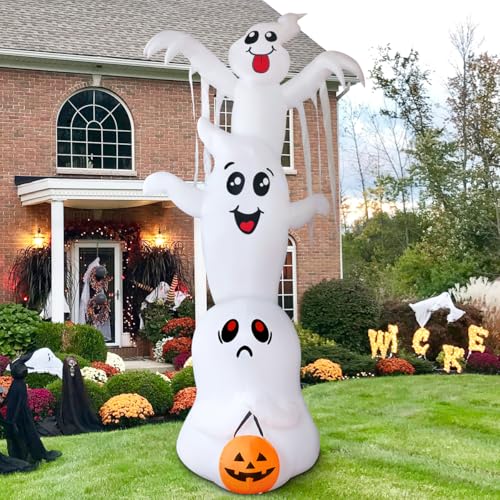 Inflatable Ghosts Halloween Yard Decoration with LEDs