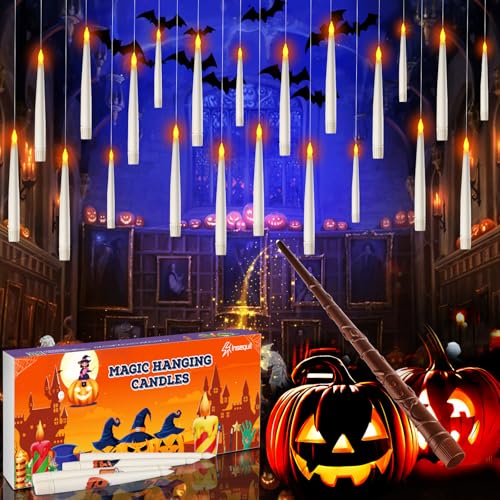 20pcs Floating Candles with Remote for Halloween Decor