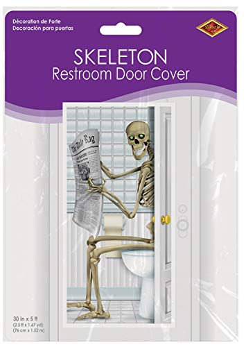 Skeleton Restroom Door Cover for Halloween Decor