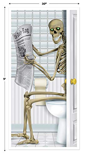 Skeleton Restroom Door Cover for Halloween Decor