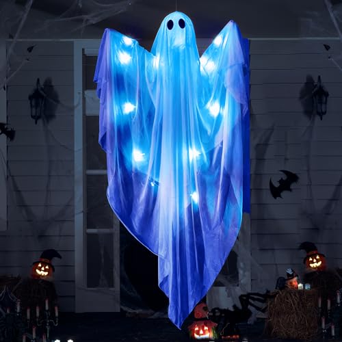 Spooky LED Hanging Ghost Decoration for Halloween