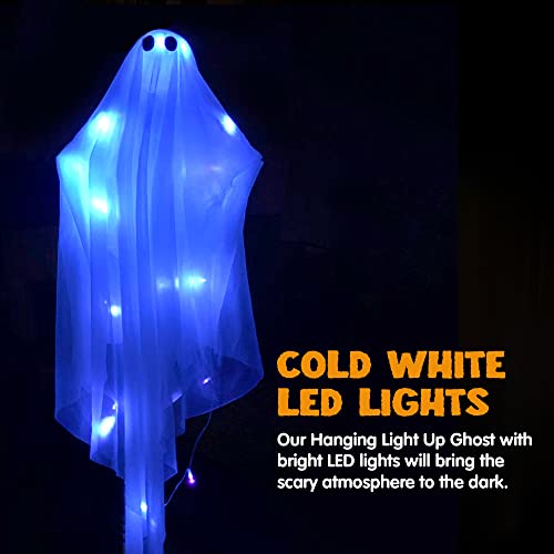 Spooky LED Hanging Ghost Decoration for Halloween