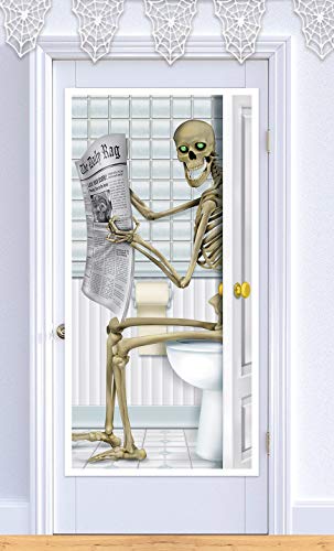 Skeleton Restroom Door Cover for Halloween Decor