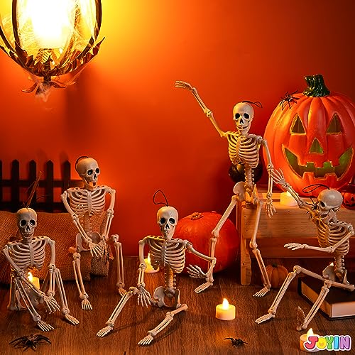5-Pack Posable Halloween Skeletons for Spooky Decor