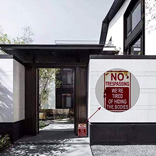 Retro Halloween No Trespassing Metal Tin Sign